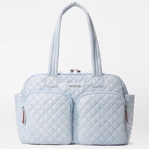 MZ Wallace Light Blue Quilted Travel Tote